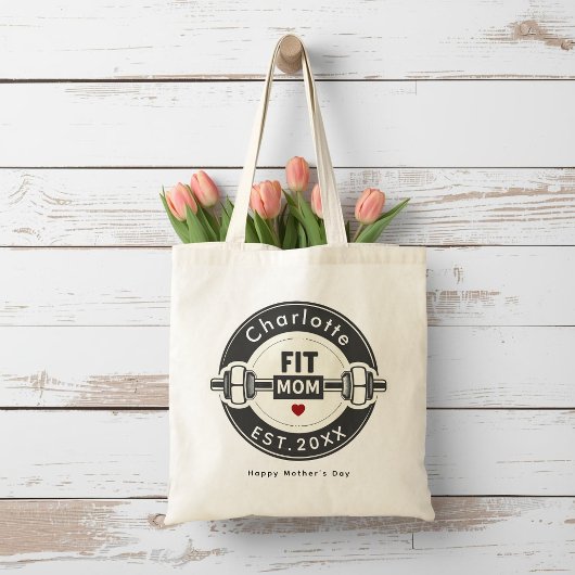 Modern Fit Mom Mothers Day Tote Bag