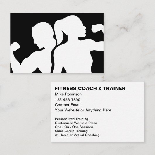 Modern Fitness Coach And Trainer Visitekaartje (Voorkant / Achterkant)