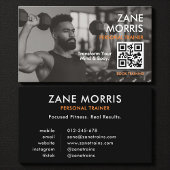 Modern Fitness Coach Photo QR Code Visitekaartje