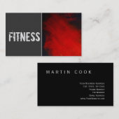 Modern Fitness Grey Red Abstract Visitekaartje (Voorkant / Achterkant)