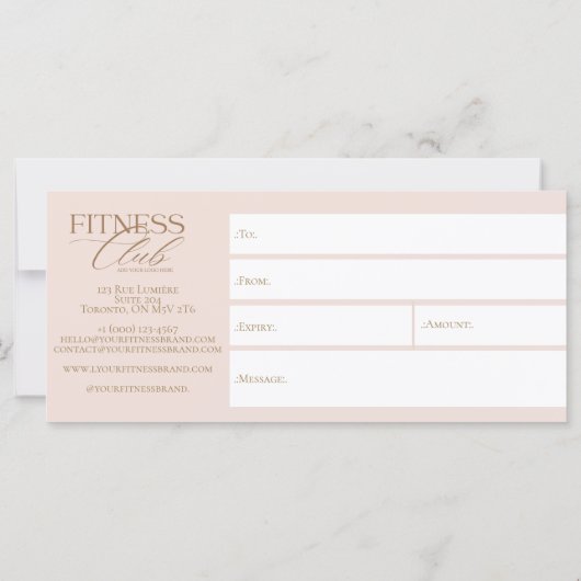 Modern Fitness Personal Trainer Gift Certificate (Achterkant)