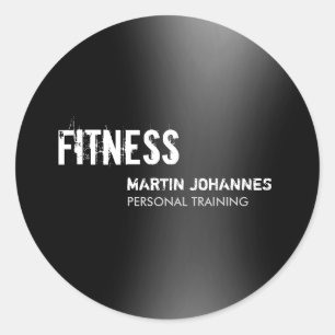 Modern Fitness Personal Trainer Naam Tag Ronde Sticker