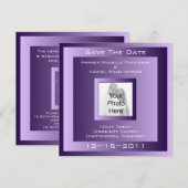 Modern Flair/Royal Plum Elegance Save The Date (Voorkant / Achterkant)