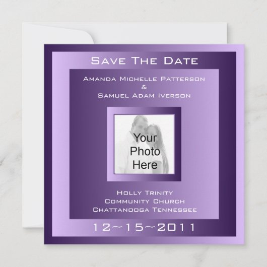 Modern Flair/Royal Plum Elegance Save The Date (Voorkant)