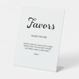 Modern Flair Script Minimale gunsten Witte bruilof Reclamebord Met Voetstuk