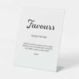 Modern Flair Script Minimale gunsten Witte bruilof Reclamebord Met Voetstuk