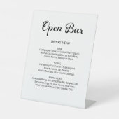 Modern Flair Script Minimale Open Bar Witte Bruilo Reclamebord Met Voetstuk (Voorkant)