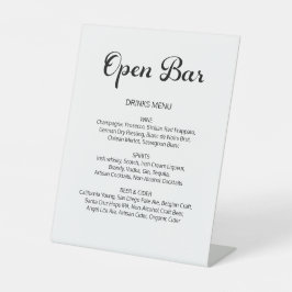 Modern Flair Script Minimale Open Bar Witte Bruilo Reclamebord Met Voetstuk