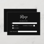 Modern Flair Script minimalistische witte bruiloft RSVP Kaartje (Voorkant / Achterkant)