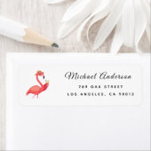 Modern Flamingo Baby Shower Retouradreslabel Etiket (Insitu)
