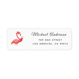 Modern Flamingo Baby Shower Retouradreslabel Etiket