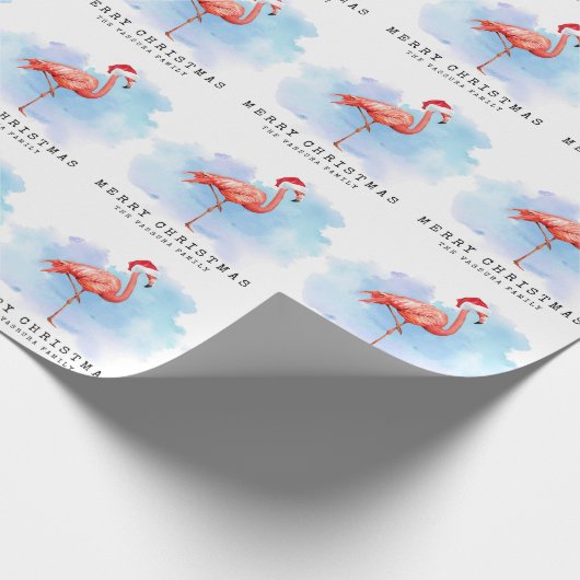 Modern Flamingo Pet Waterverf Cadeaupapier (Hoek)