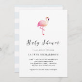 Modern Flamingo | Uitnodiging tot Baby shower (Voorkant / Achterkant)