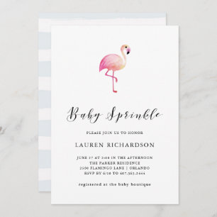 Modern Flamingo   Uitnodiging voor Baby Sprinkle