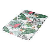 Modern flamingo zebra tropical leaf waterverf badmat (Gekanteld)