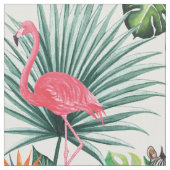 Modern flamingo zebra tropical leaf waterverf stof (Close Up)