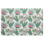 Modern flamingo zebra tropical leaf waterverf stof (Fat Quarter)