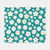 Modern Flat Graphic Daisy Blauwgroen Blauw Fleece Deken (Voorkant (Horizontaal))