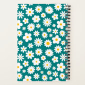 Modern Flat Graphic Daisy Blauwgroen Blauw Notitieboek (Achterkant)