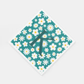 Modern Flat Graphic Daisy Blauwgroen Servet (Hoek)