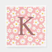 Modern Flat Graphic Daisy Pink Servet (Voorkant)