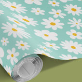 Modern Flat Graphic Daisy Robin's Egg bij elke gel Cadeaupapier