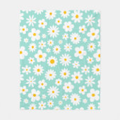 Modern Flat Graphic Daisy Robin's Egg Blue Fleece Deken (Voorkant)