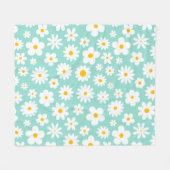 Modern Flat Graphic Daisy Robin's Egg Blue Fleece Deken (Voorkant (Horizontaal))