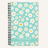 Modern Flat Graphic Daisy Robin's Egg Blue Notitieboek (Voorkant)