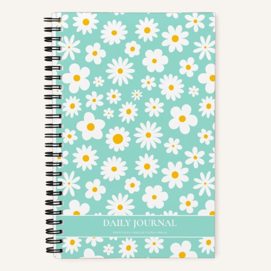 Modern Flat Graphic Daisy Robin's Egg Blue Notitieboek (Voorkant)
