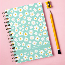 Modern Flat Graphic Daisy Robin's Egg Blue Notitieboek