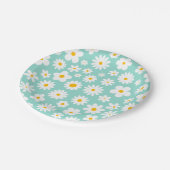 Modern Flat Graphic Daisy Robin's Egg Blue Papieren Bordje (Gekanteld)