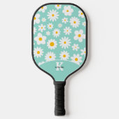 Modern Flat Graphic Daisy Robin's Egg Blue Pickleball Paddle (Voorkant)