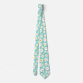 Modern Flat Graphic Daisy Robin's Egg Blue Stropdas (Achterkant)