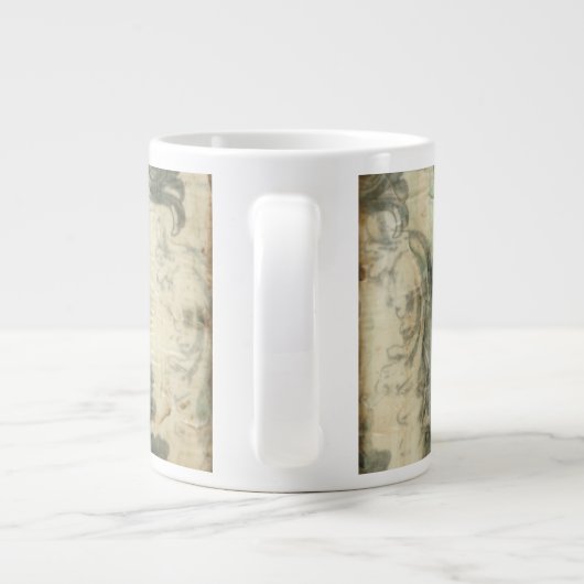 Modern Fleur De Lis-ontwerp Grote Koffiekop (Achterkant)