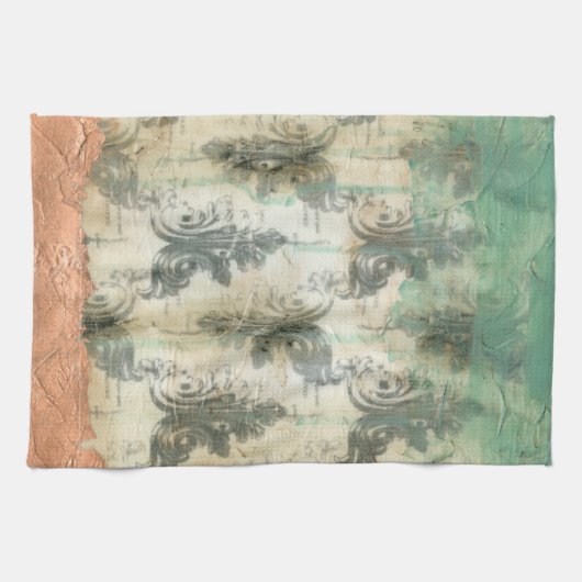 Modern Fleur De Lis-ontwerp Theedoek (Horizontaal)