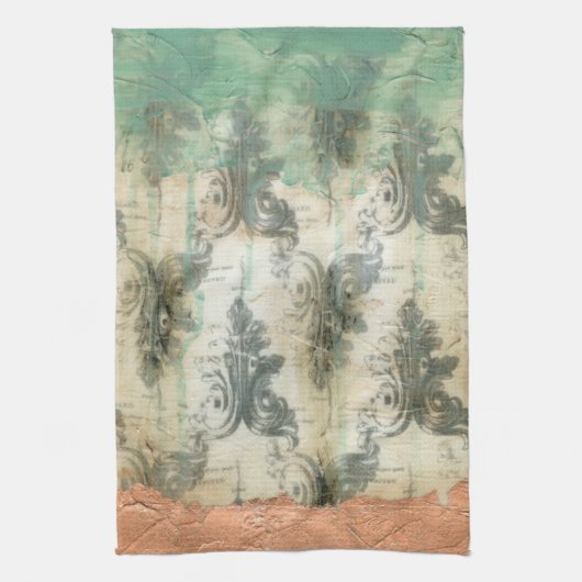 Modern Fleur De Lis-ontwerp Theedoek (Verticaal)