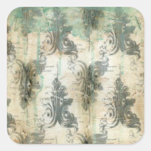 Modern Fleur De Lis-ontwerp Vierkante Sticker (Voorkant)