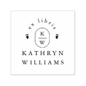 Modern Fleuron Monogram Ex Libris Bookplate Book Zelfinktende Stempel (Design)