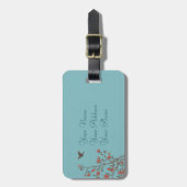 Modern Floral 2 Wedding Bagagelabel (Voorkant verticaal)