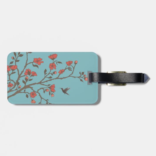 Modern Floral 2 Wedding Bagagelabel (Achterkant horizontaal)
