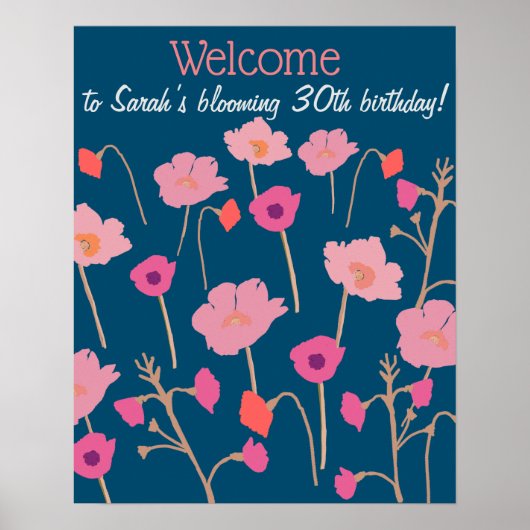 Modern Floral 30e feest Poster (Voorkant)
