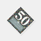 Modern Floral 50 en Fabulous Birthday Napkins Servet (Hoek)