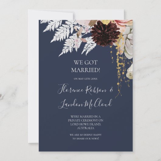 Modern Floral | Aankondiging van de marinescheepva (Voorkant)