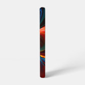 Modern Floral Abstract Art Orange Blue Pattern #14 Samsung Galaxy Hoesje (Linkerkant)