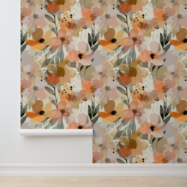 Modern Floral Abstract Behang (Applicatie)