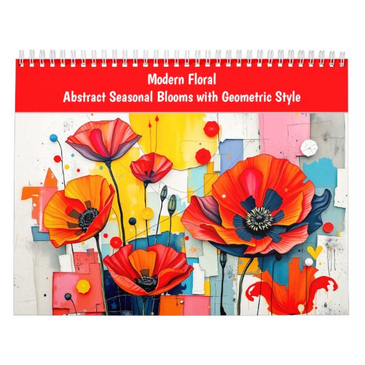 Modern Floral Abstract Seasonal Blooms with Geomet Kalender (Hoes)