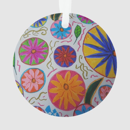 Modern Floral Acrylversier Ornament (achterkant)