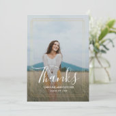 Modern Floral Afstuderen dank u fotokaart Aankondiging (Staand voorkant)