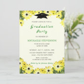 Modern Floral Afstuderen Uitnodiging - Uw kleuren (Staand voorkant)